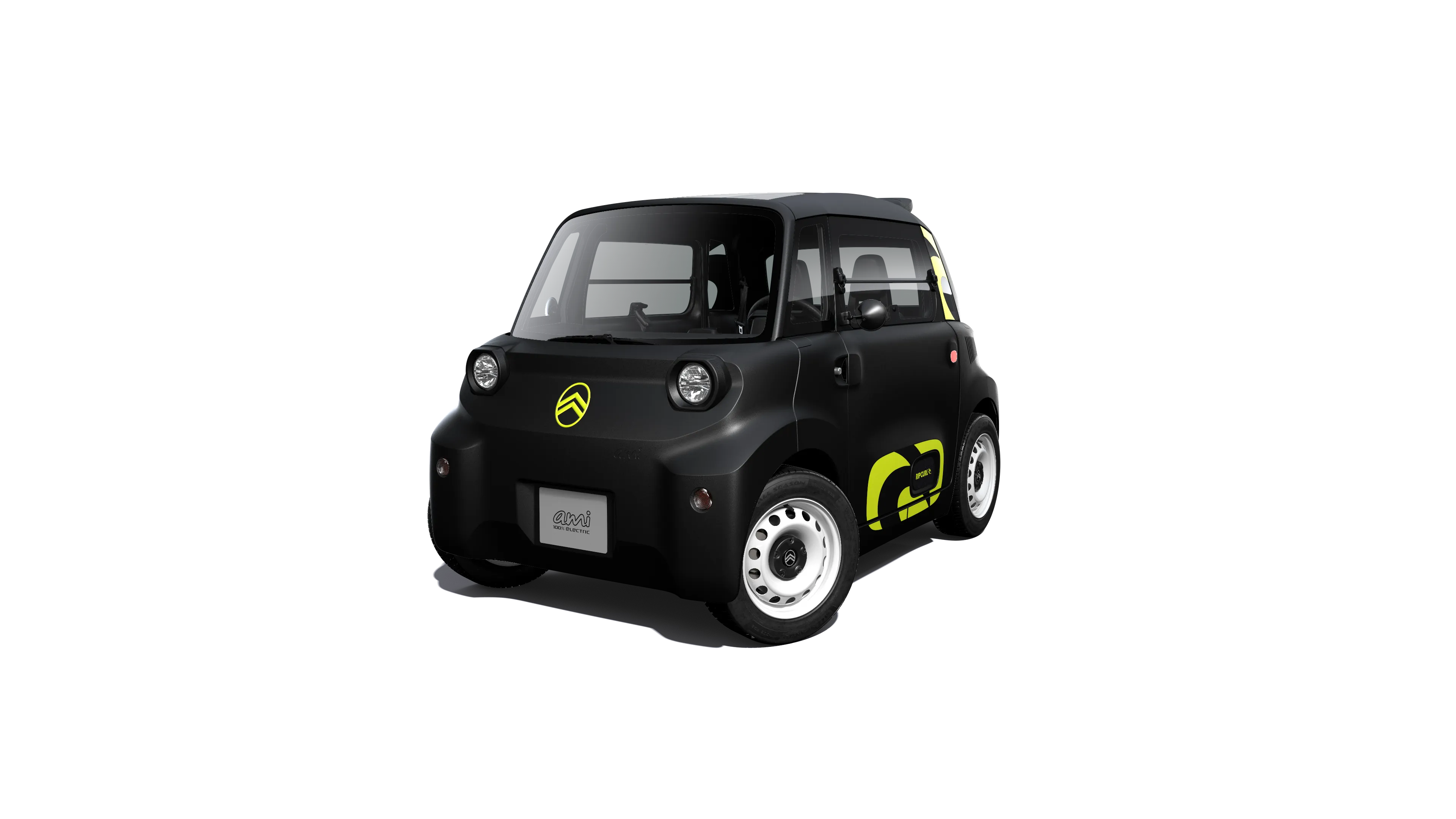 Vooraanzicht van de Citroën Ami met duurzaam en onderscheidend design voor betrouwbare elektrische mobiliteit.